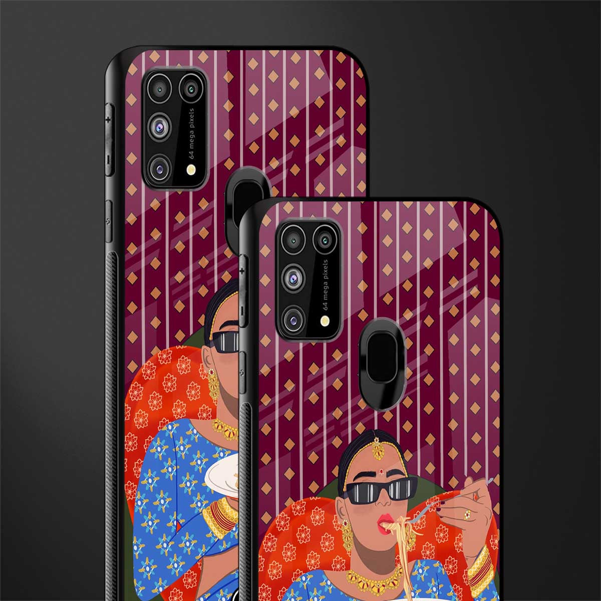 foodie queen glass case for samsung galaxy m31 image-2