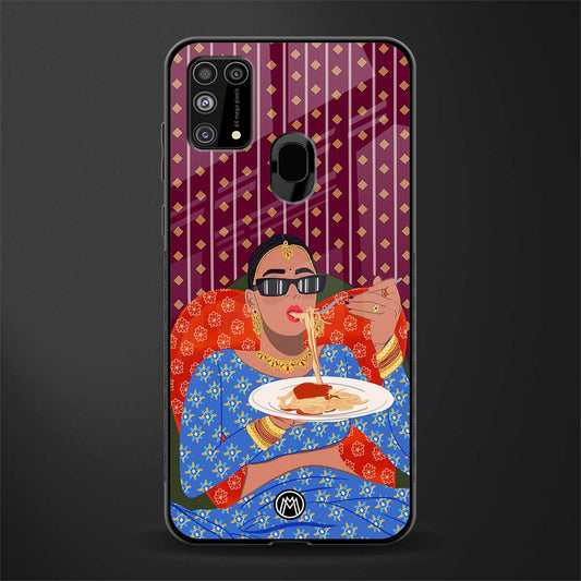 foodie queen glass case for samsung galaxy m31 image