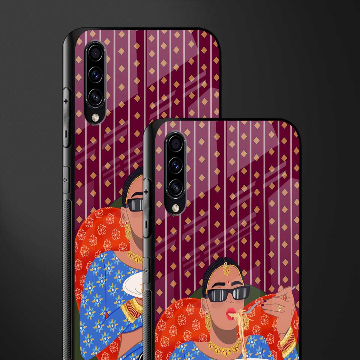 foodie queen glass case for samsung galaxy a50s image-2