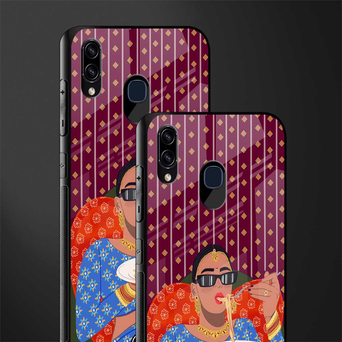 foodie queen glass case for samsung galaxy a30 image-2