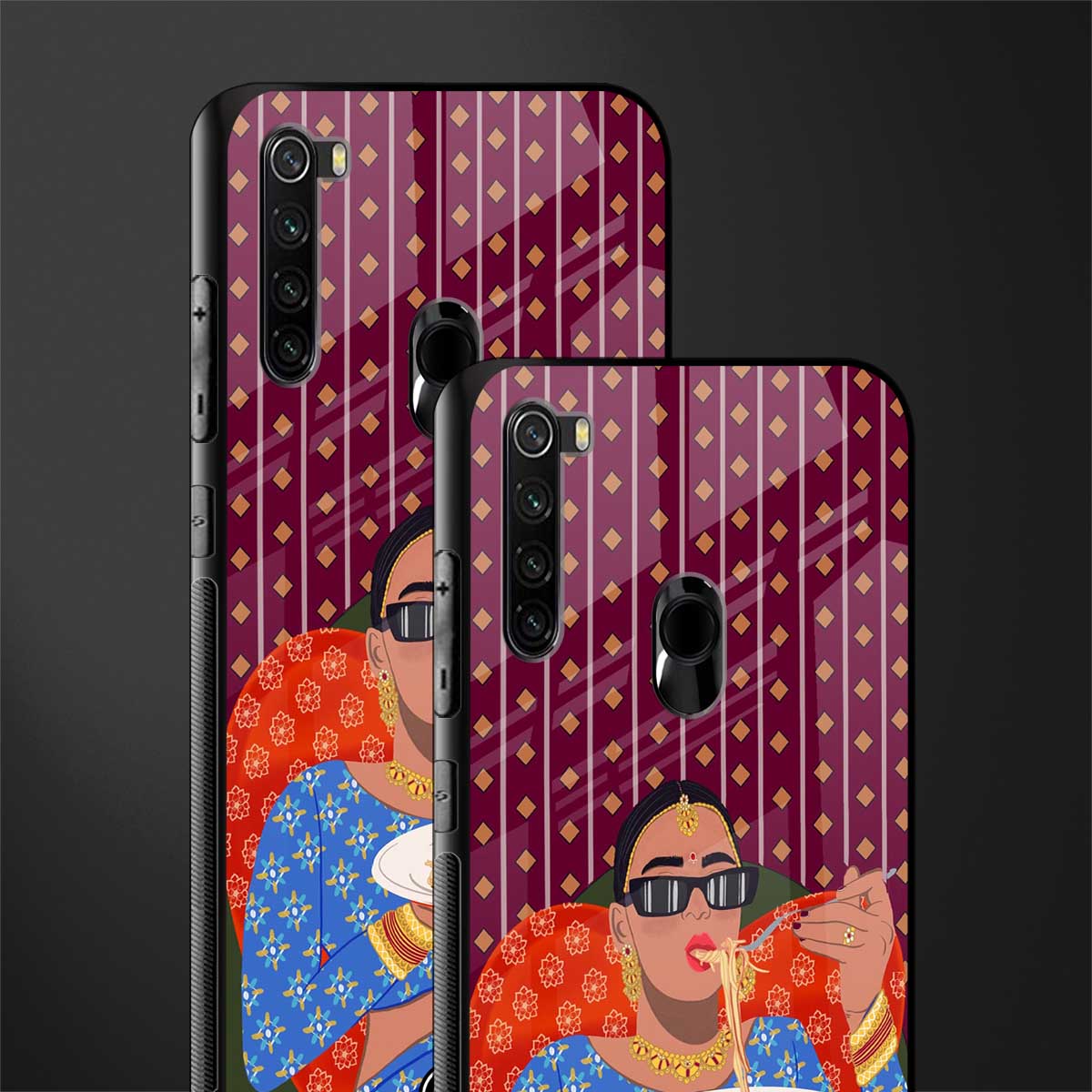 foodie queen glass case for redmi note 8 image-2