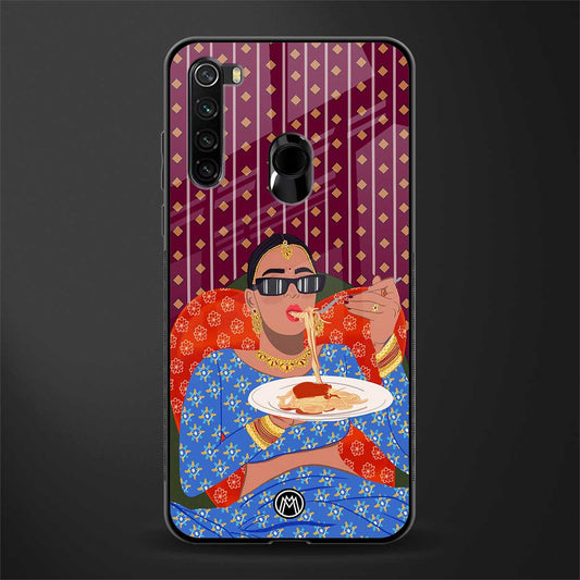 foodie queen glass case for redmi note 8 image