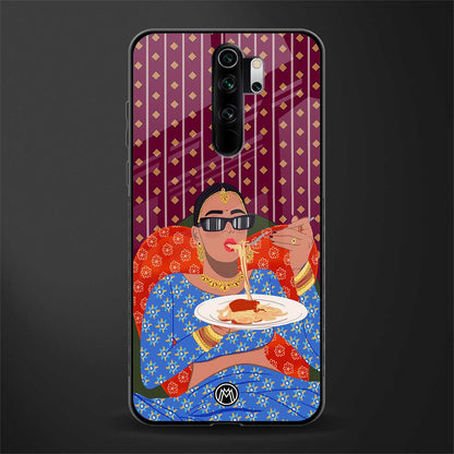 foodie queen glass case for redmi note 8 pro image