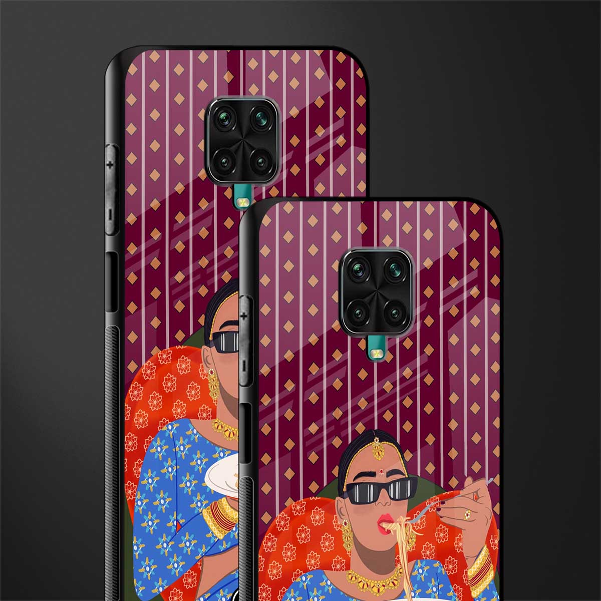foodie queen glass case for redmi note 9 pro image-2