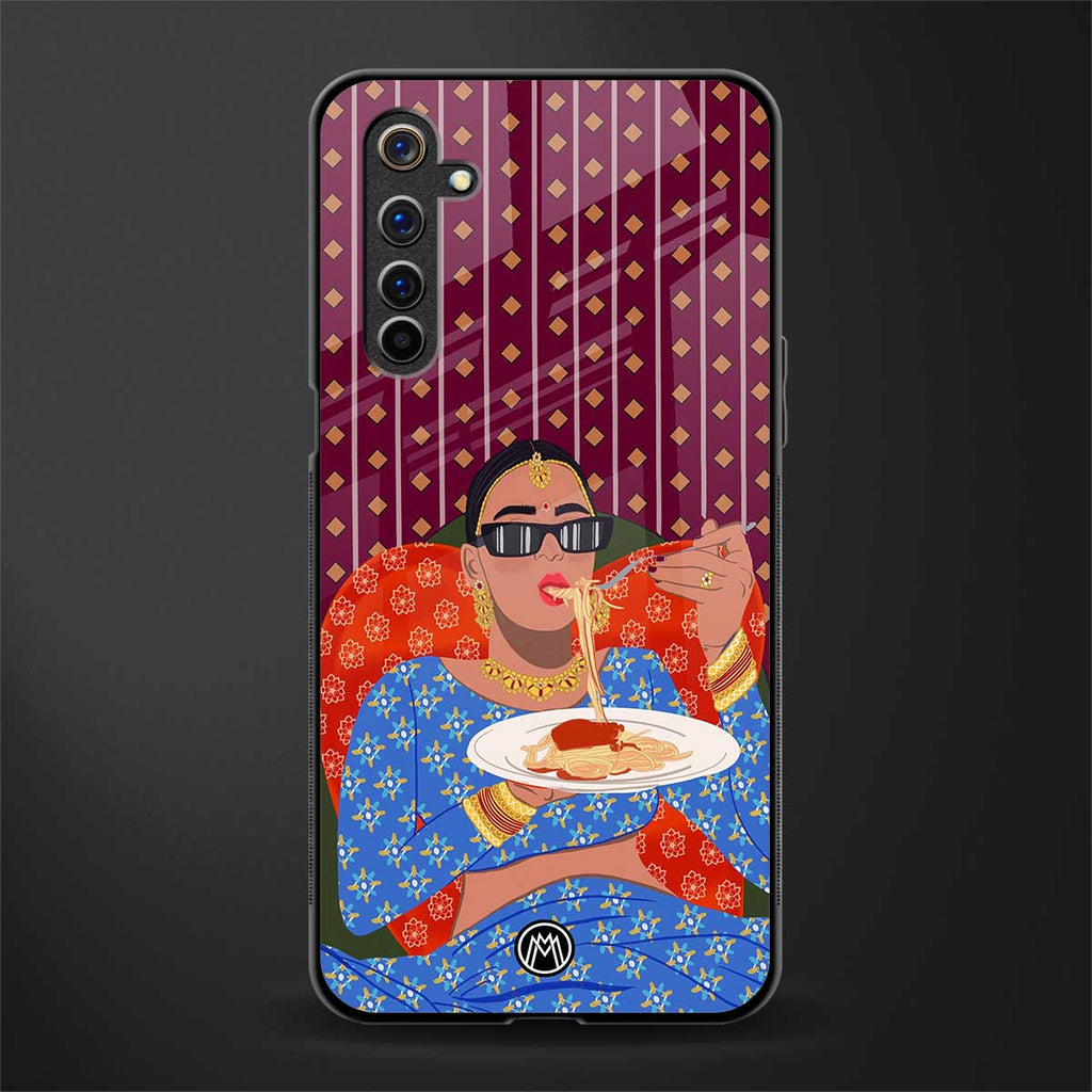 foodie queen glass case for realme 6 image