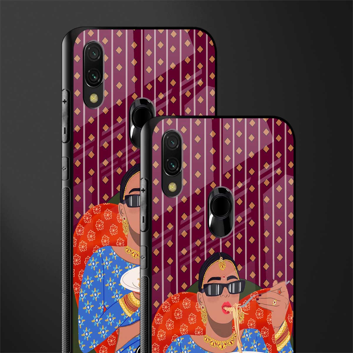 foodie queen glass case for redmi note 7s image-2