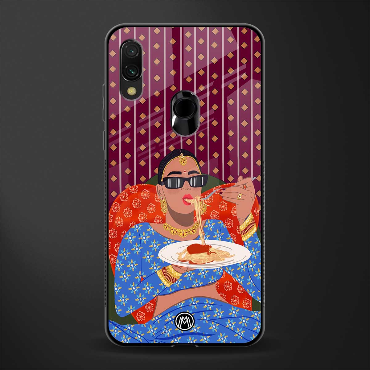 foodie queen glass case for redmi note 7 image