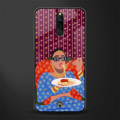 foodie queen glass case for redmi 8 image