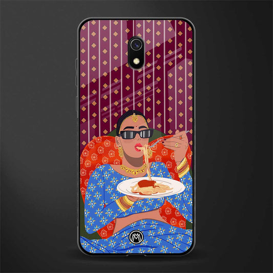 foodie queen glass case for redmi 8a image