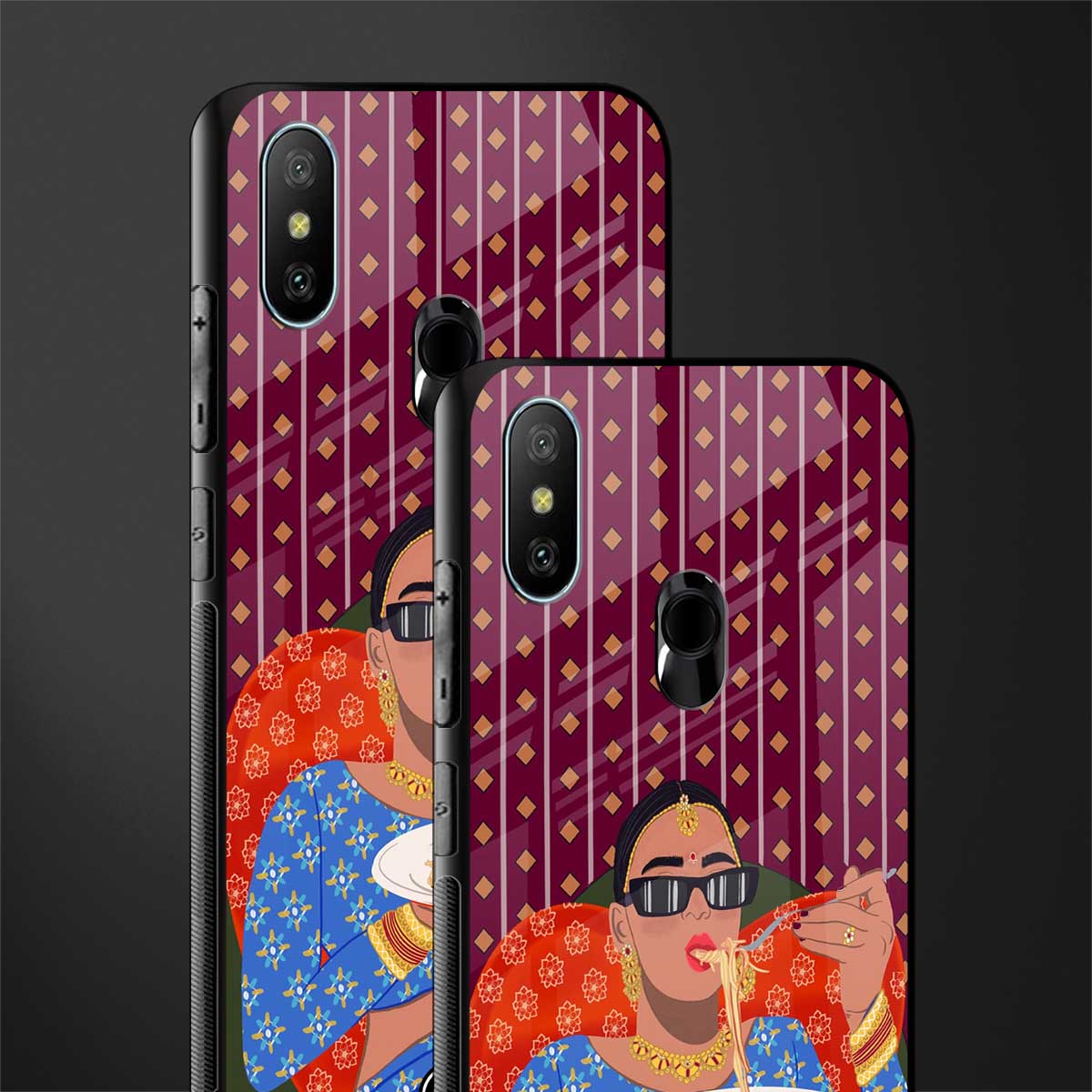 foodie queen glass case for redmi 6 pro image-2