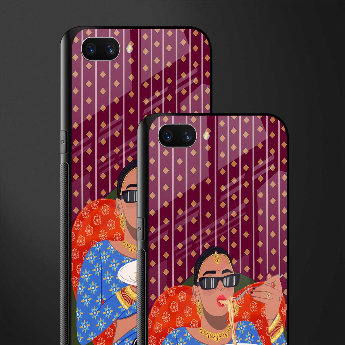 foodie queen glass case for realme c1 image-2