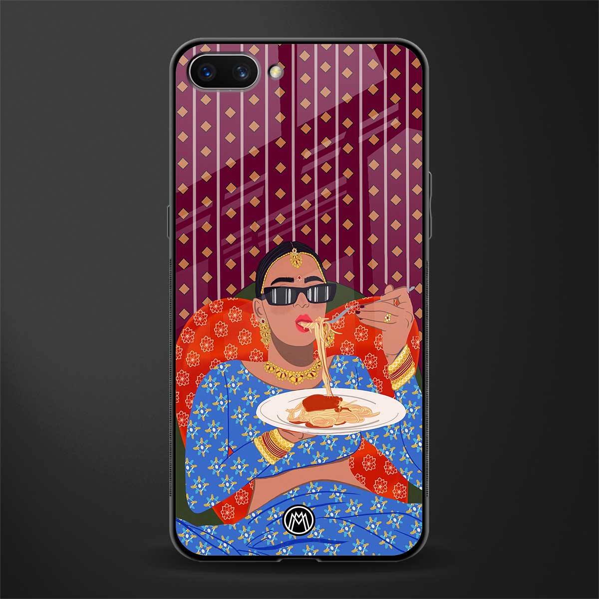 foodie queen glass case for oppo a3s image