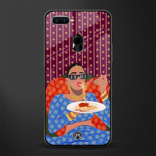foodie queen glass case for oppo a12 image
