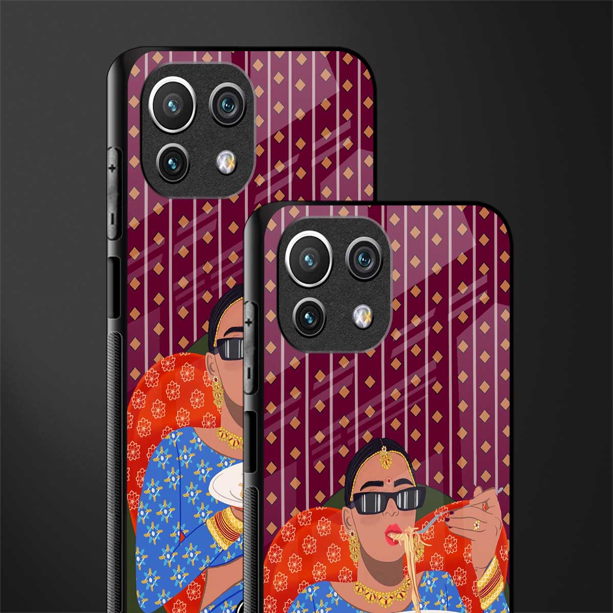 foodie queen glass case for mi 11 lite image-2