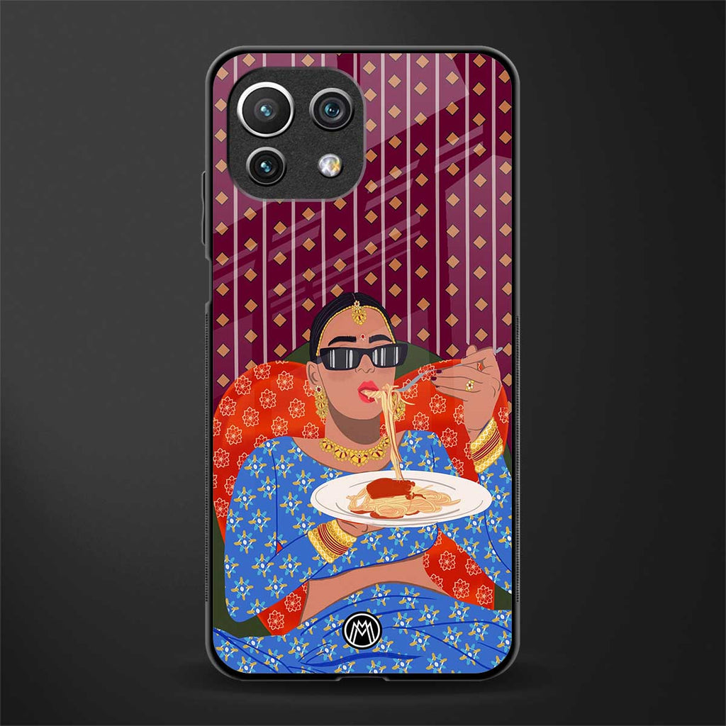 foodie queen glass case for mi 11 lite image