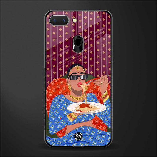 foodie queen glass case for oppo a5 image