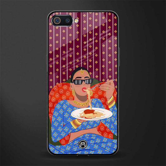 foodie queen glass case for oppo a1k image