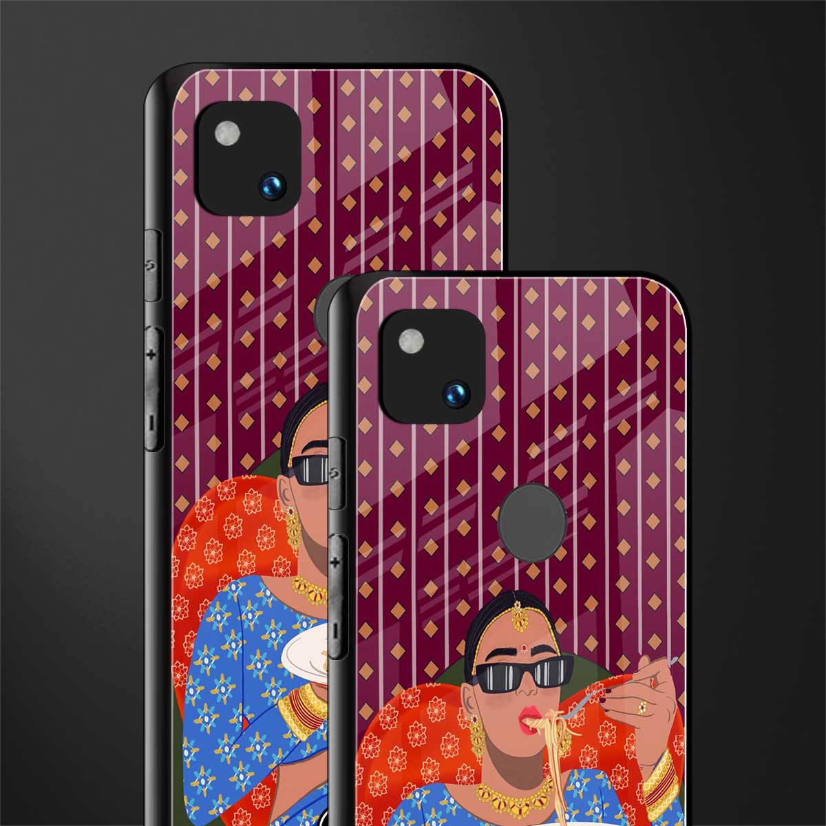 foodie queen back phone cover | glass case for google pixel 4a 4g