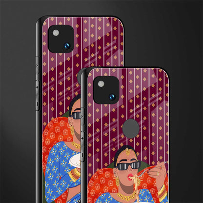 foodie queen back phone cover | glass case for google pixel 4a 4g