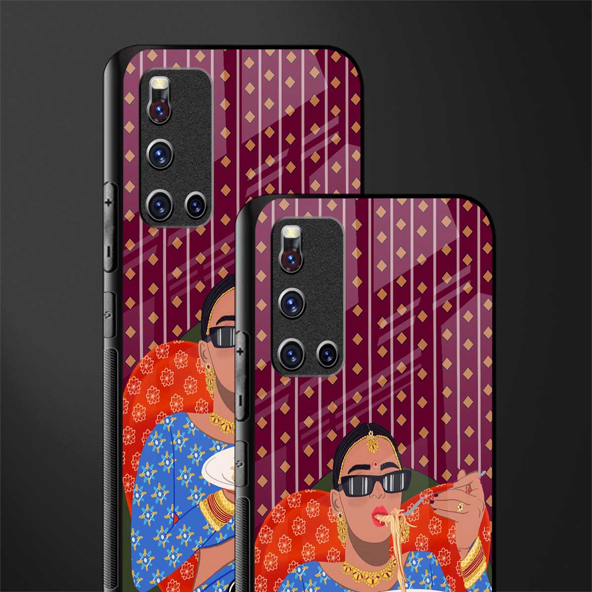 foodie queen glass case for vivo v19 image-2