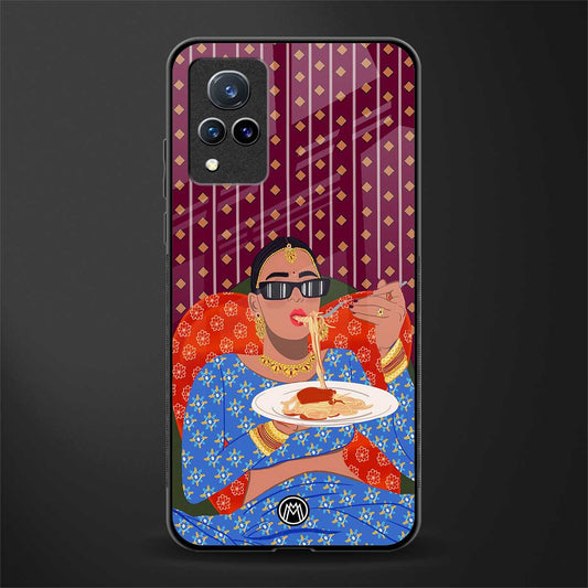 foodie queen glass case for vivo v21 5g image