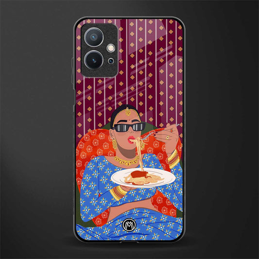 foodie queen glass case for vivo y75 5g image