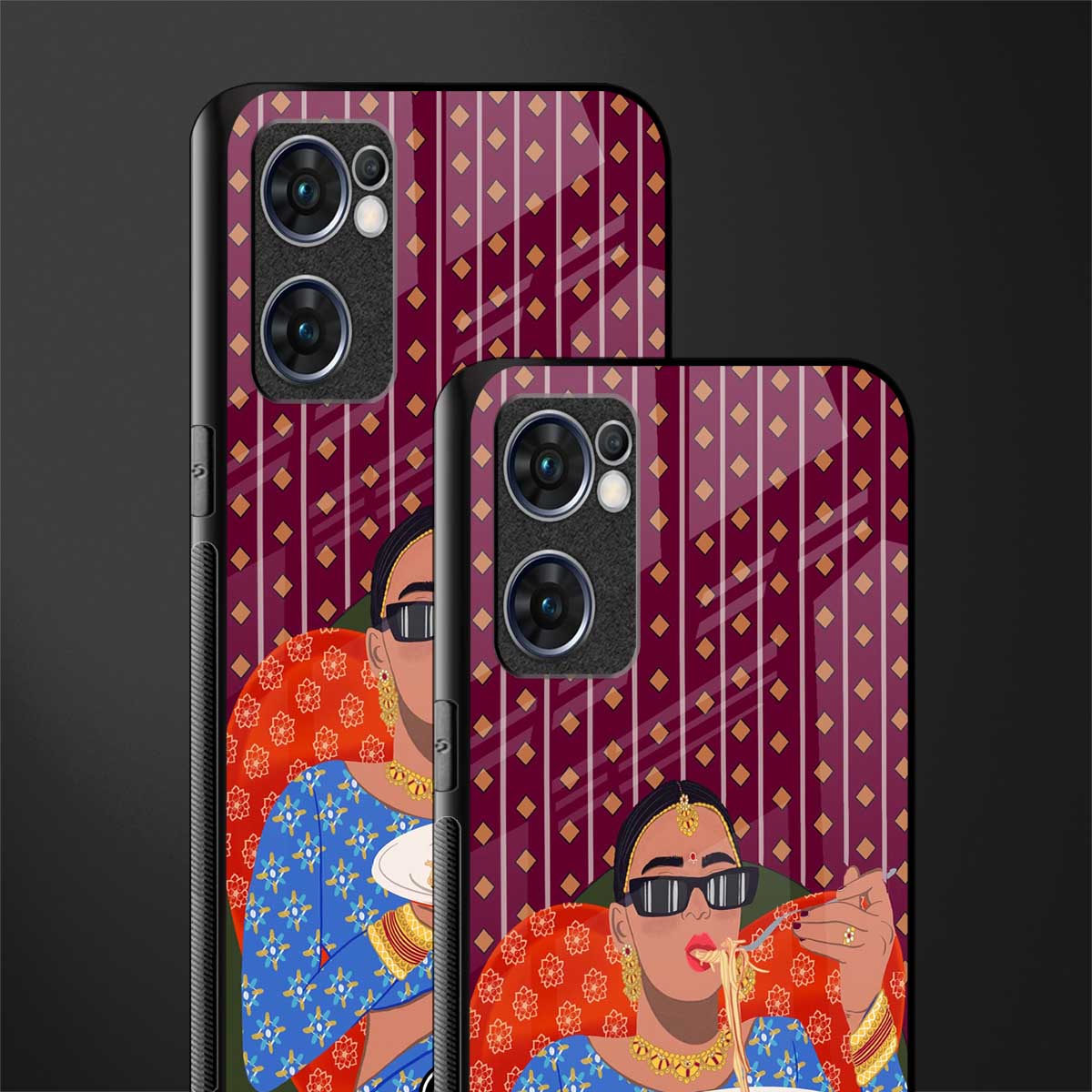 foodie queen glass case for oppo reno7 5g image-2