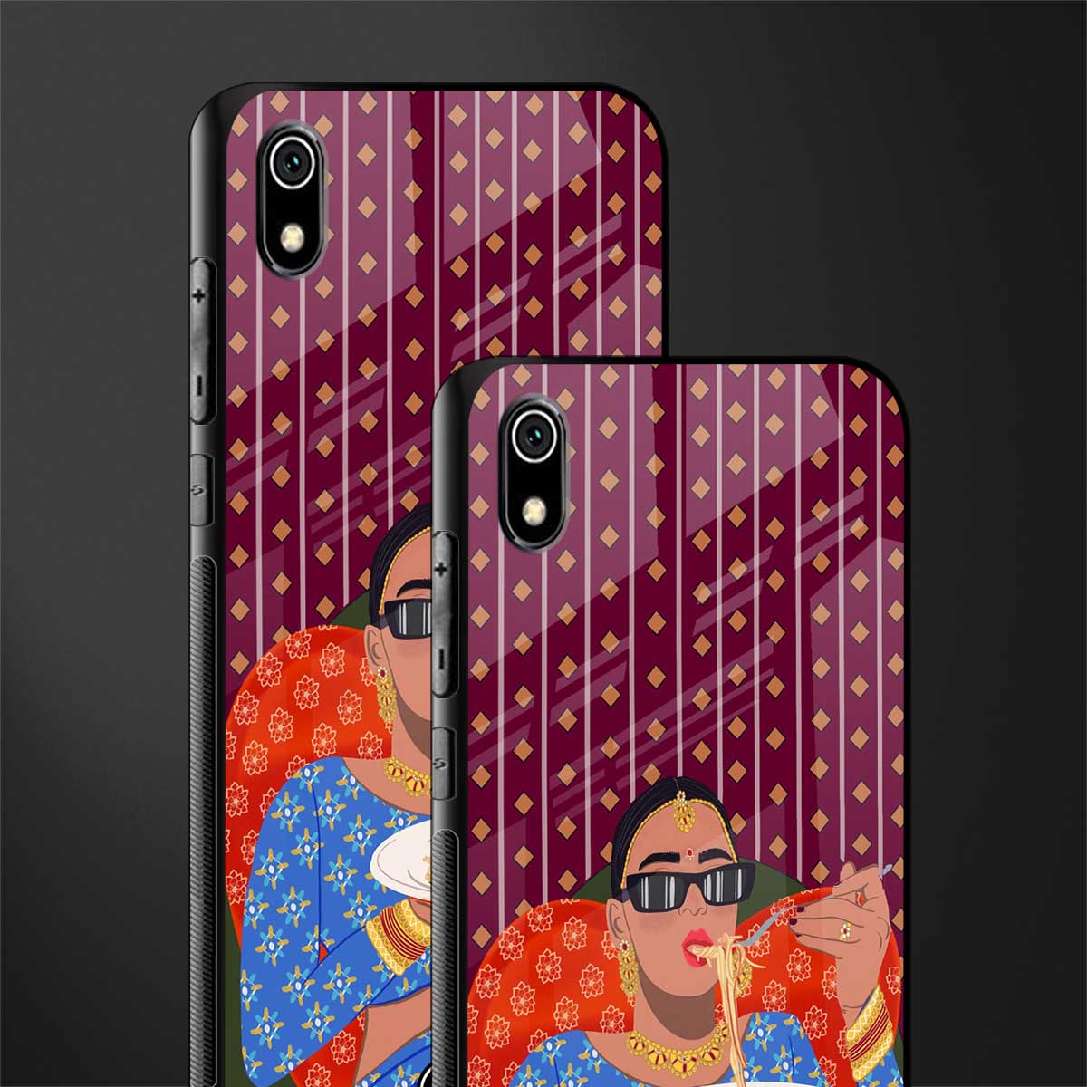 foodie queen glass case for redmi 7a image-2