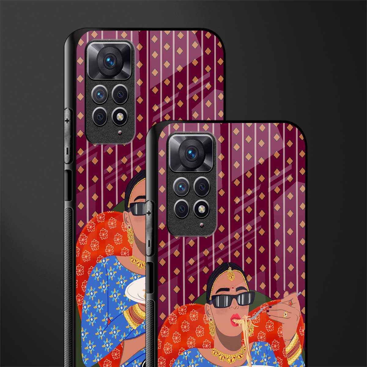 foodie queen glass case for redmi note 11 image-2