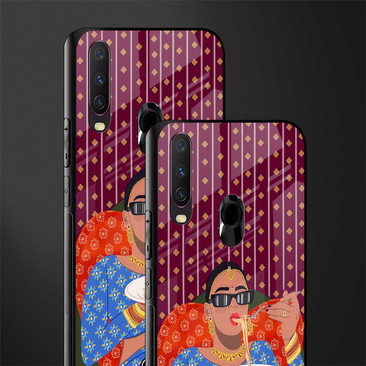 foodie queen glass case for vivo y12 image-2