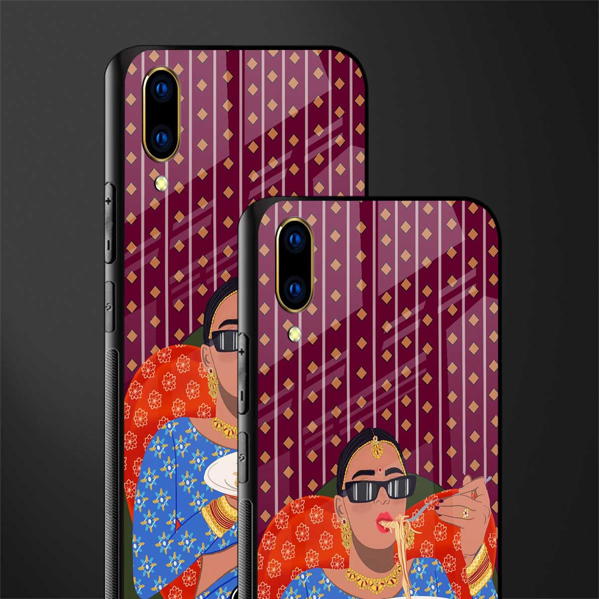 foodie queen glass case for vivo v11 pro image-2
