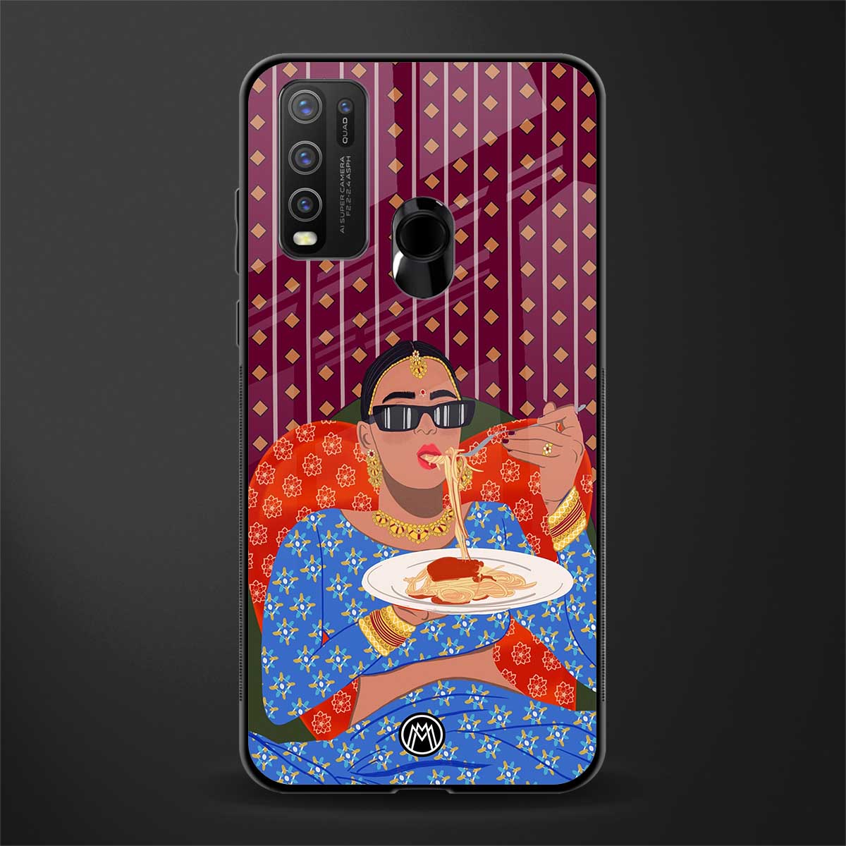 foodie queen glass case for vivo y30 image