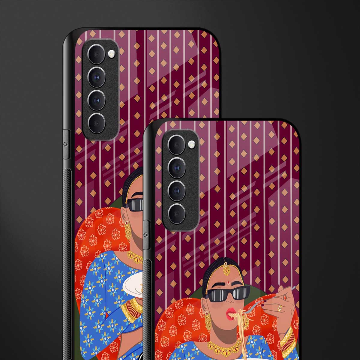 foodie queen glass case for oppo reno 4 pro image-2