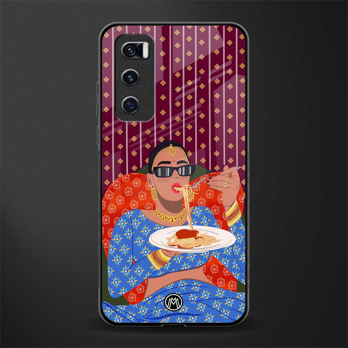 foodie queen glass case for vivo v20 se image