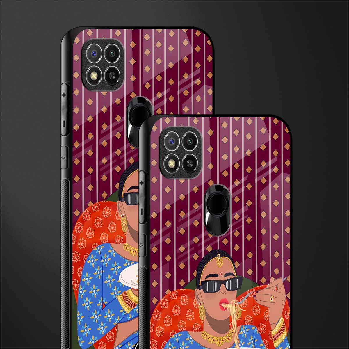 foodie queen glass case for redmi 9 image-2