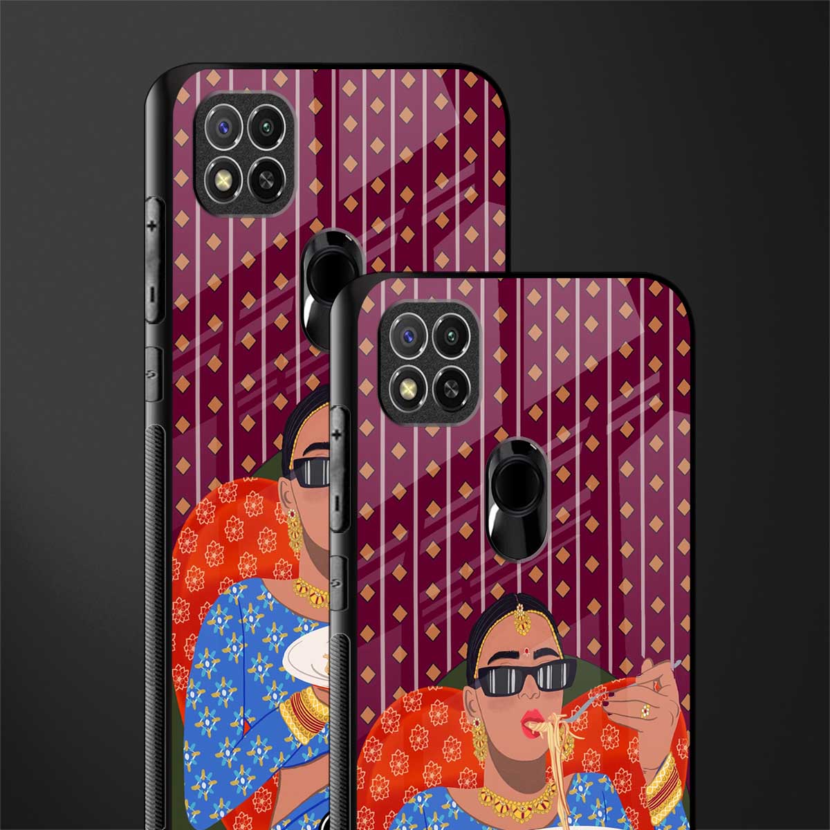 foodie queen glass case for redmi 9c image-2
