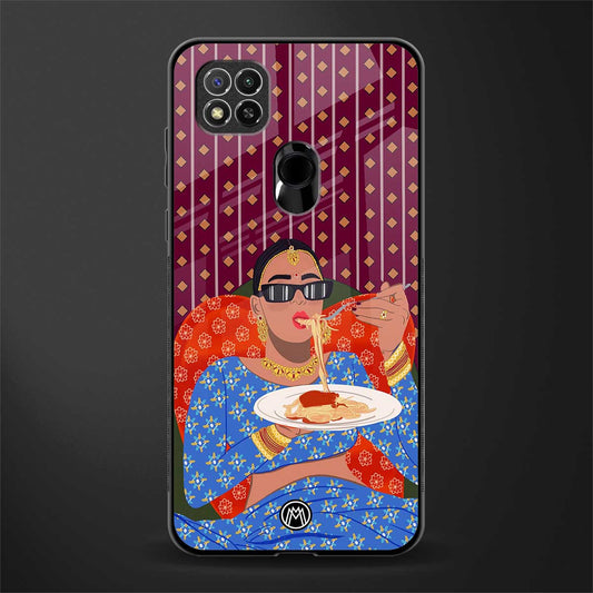 foodie queen glass case for redmi 9 image