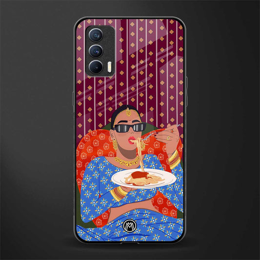 foodie queen glass case for realme x7 image