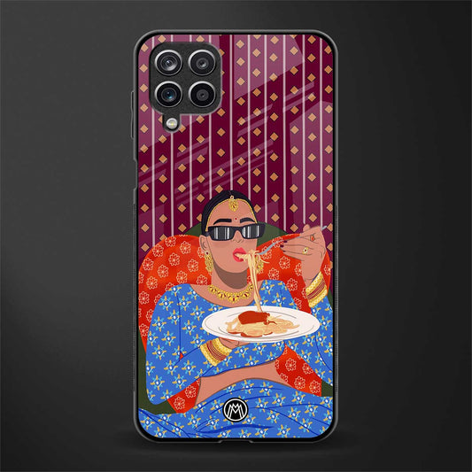 foodie queen glass case for samsung galaxy m12 image