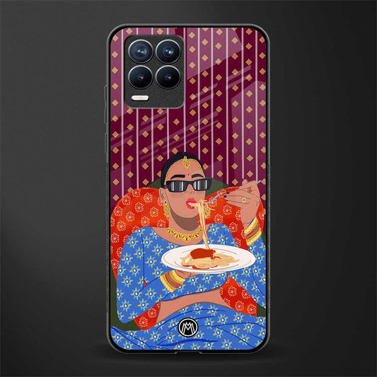 foodie queen glass case for realme 8 4g image