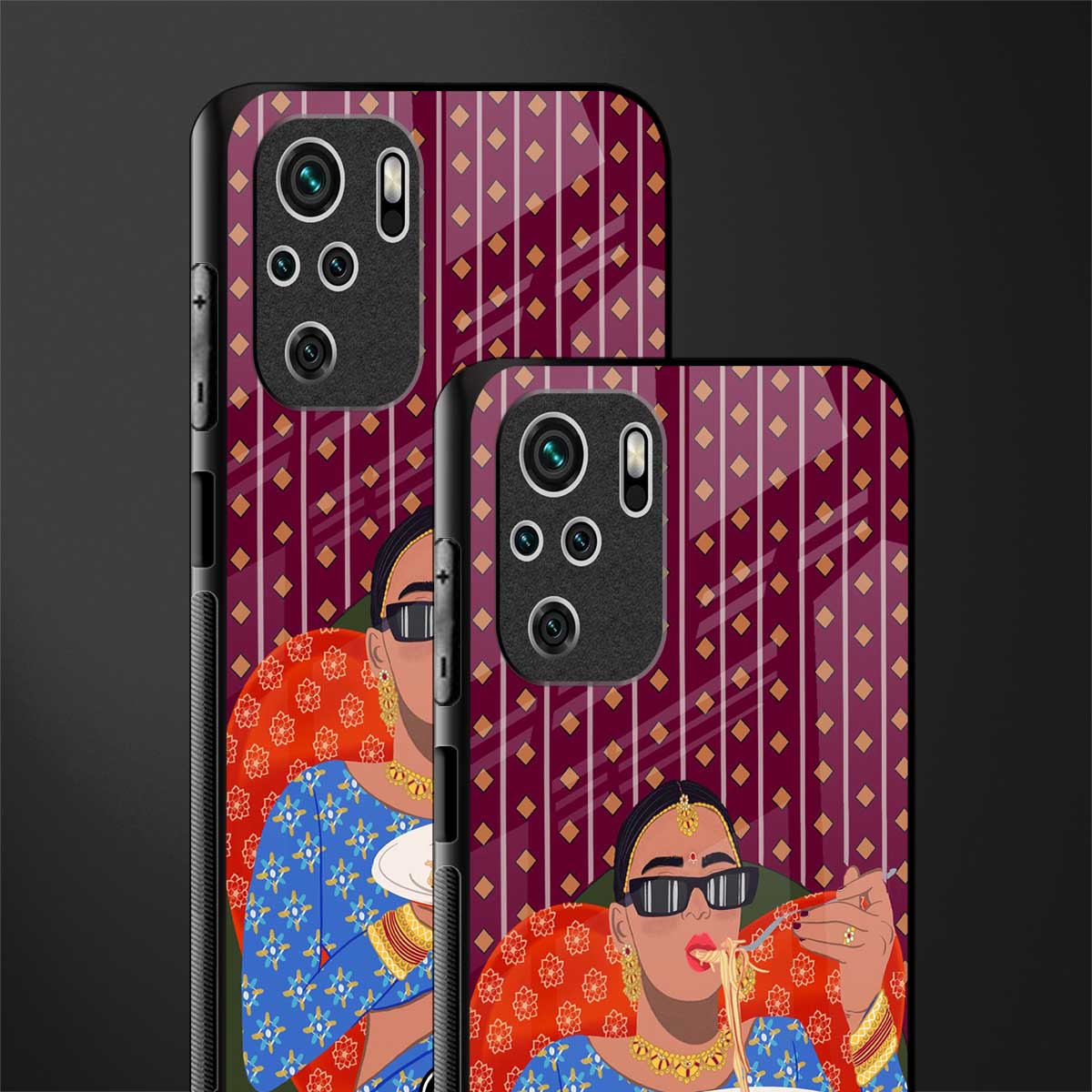foodie queen glass case for redmi note 10s image-2