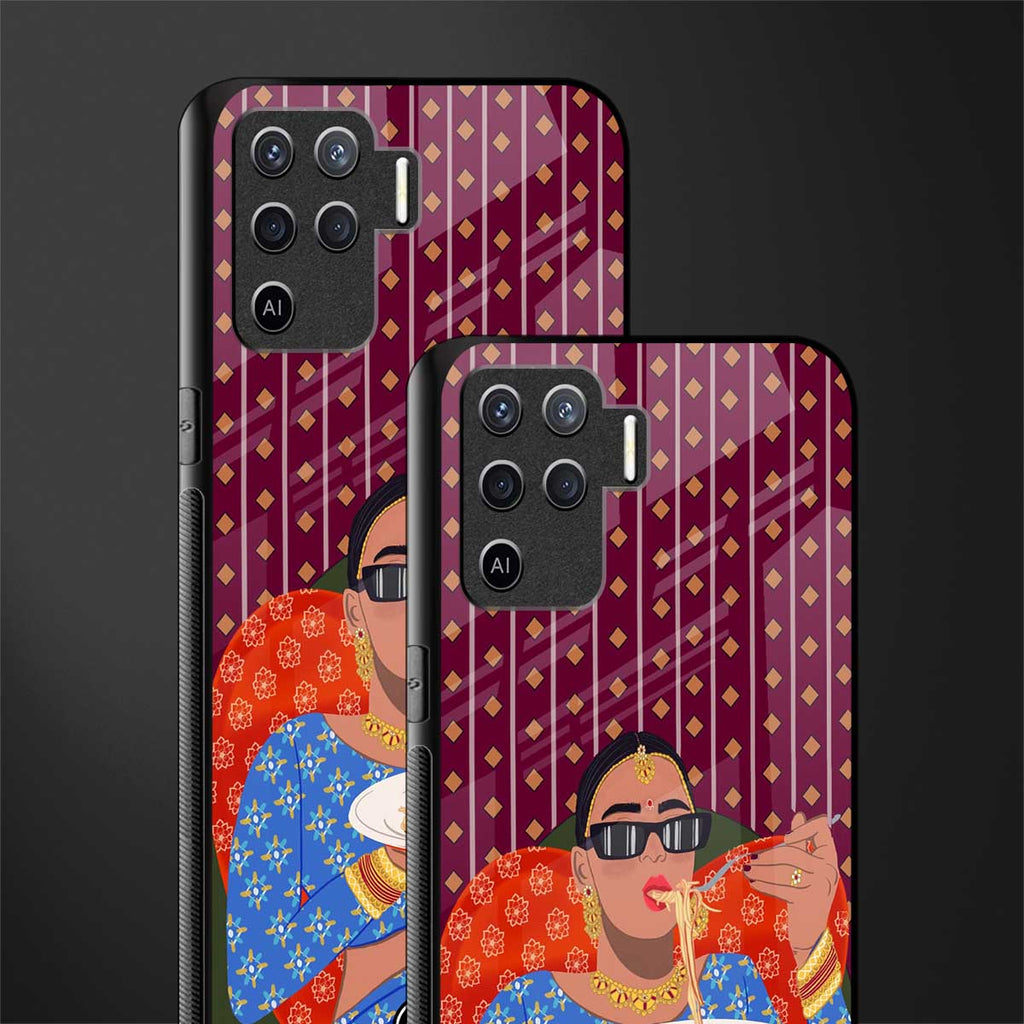 foodie queen glass case for oppo f19 pro image-2