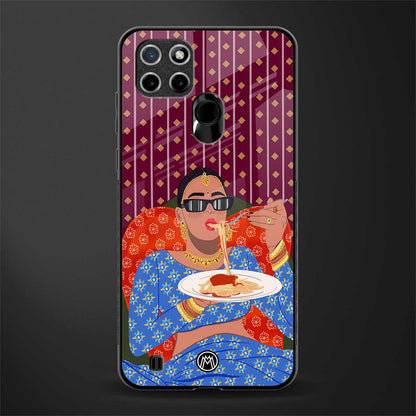 foodie queen glass case for realme c21 image