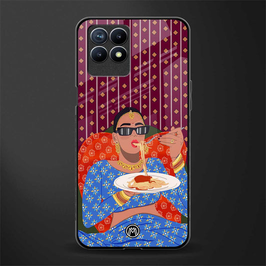 foodie queen glass case for realme 8i image