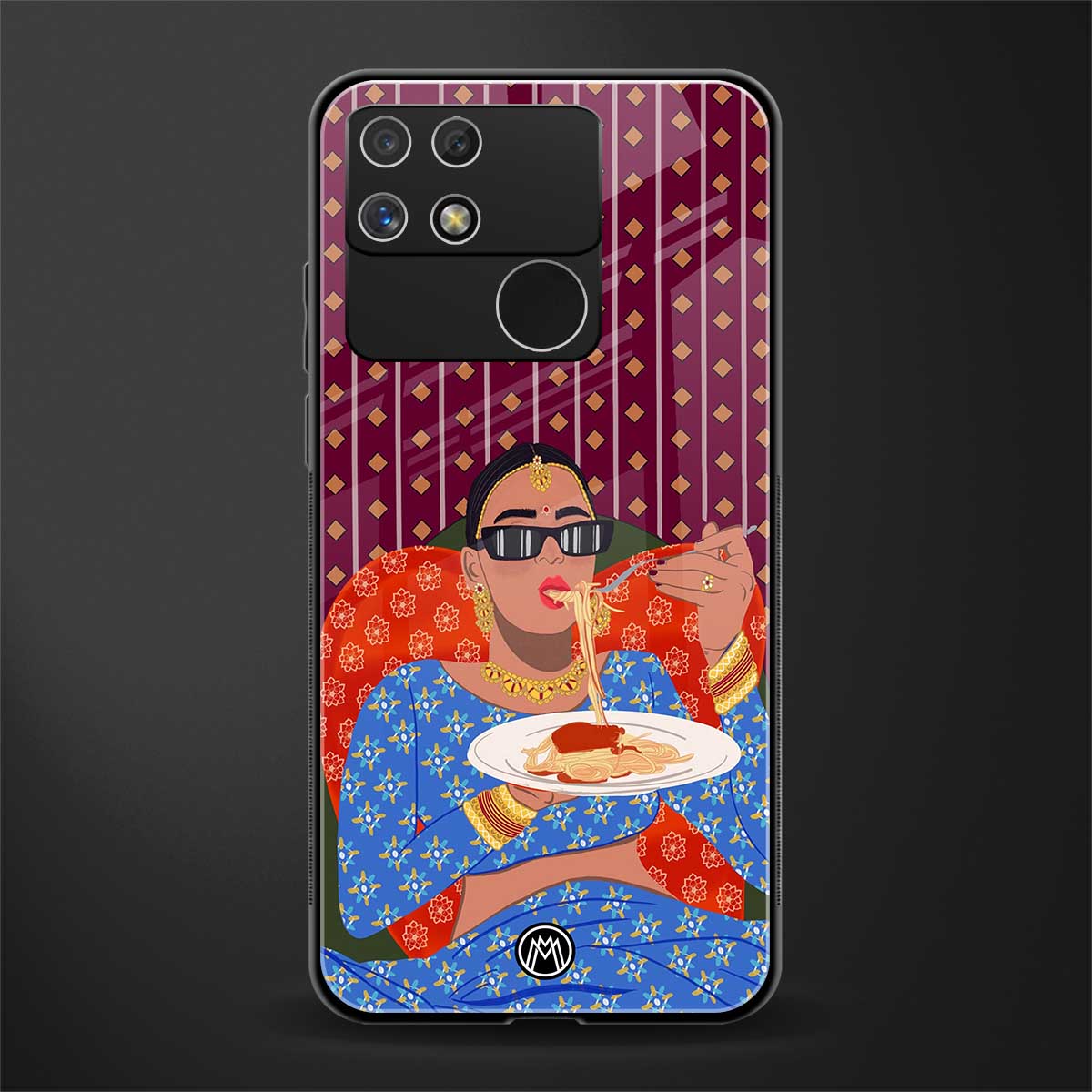 foodie queen back phone cover | glass case for realme narzo 50a