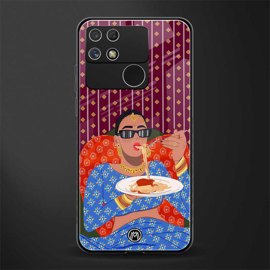 foodie queen back phone cover | glass case for realme narzo 50a