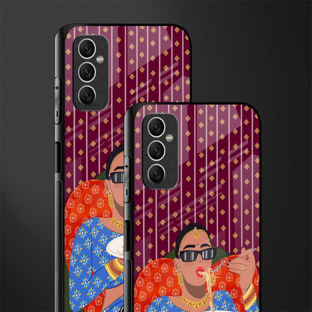 foodie queen glass case for samsung galaxy m52 5g image-2