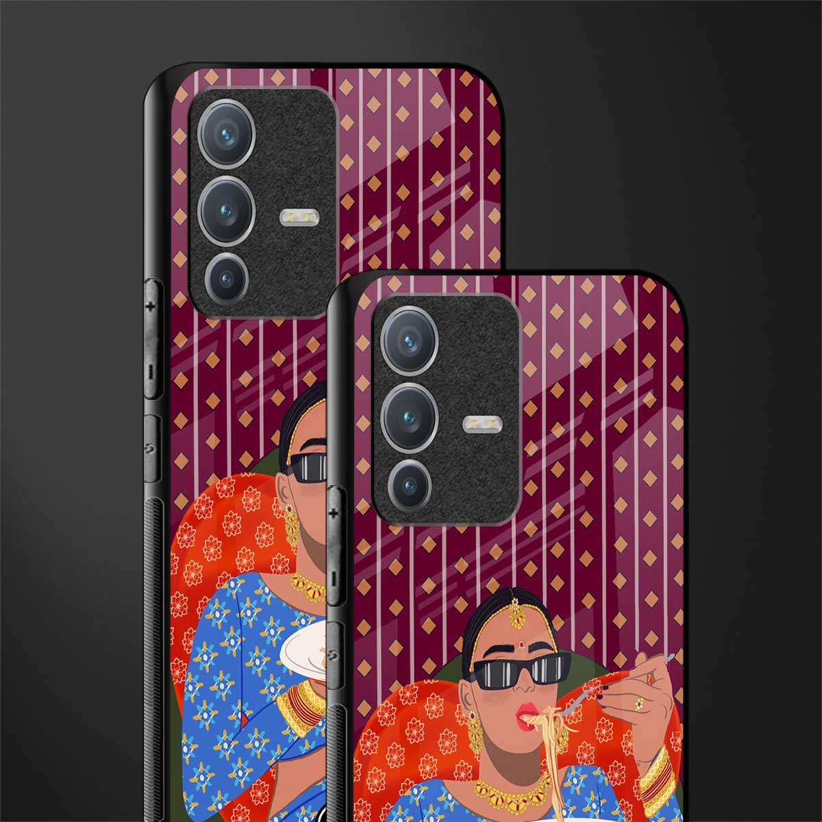 foodie queen glass case for vivo v23 pro 5g image-2