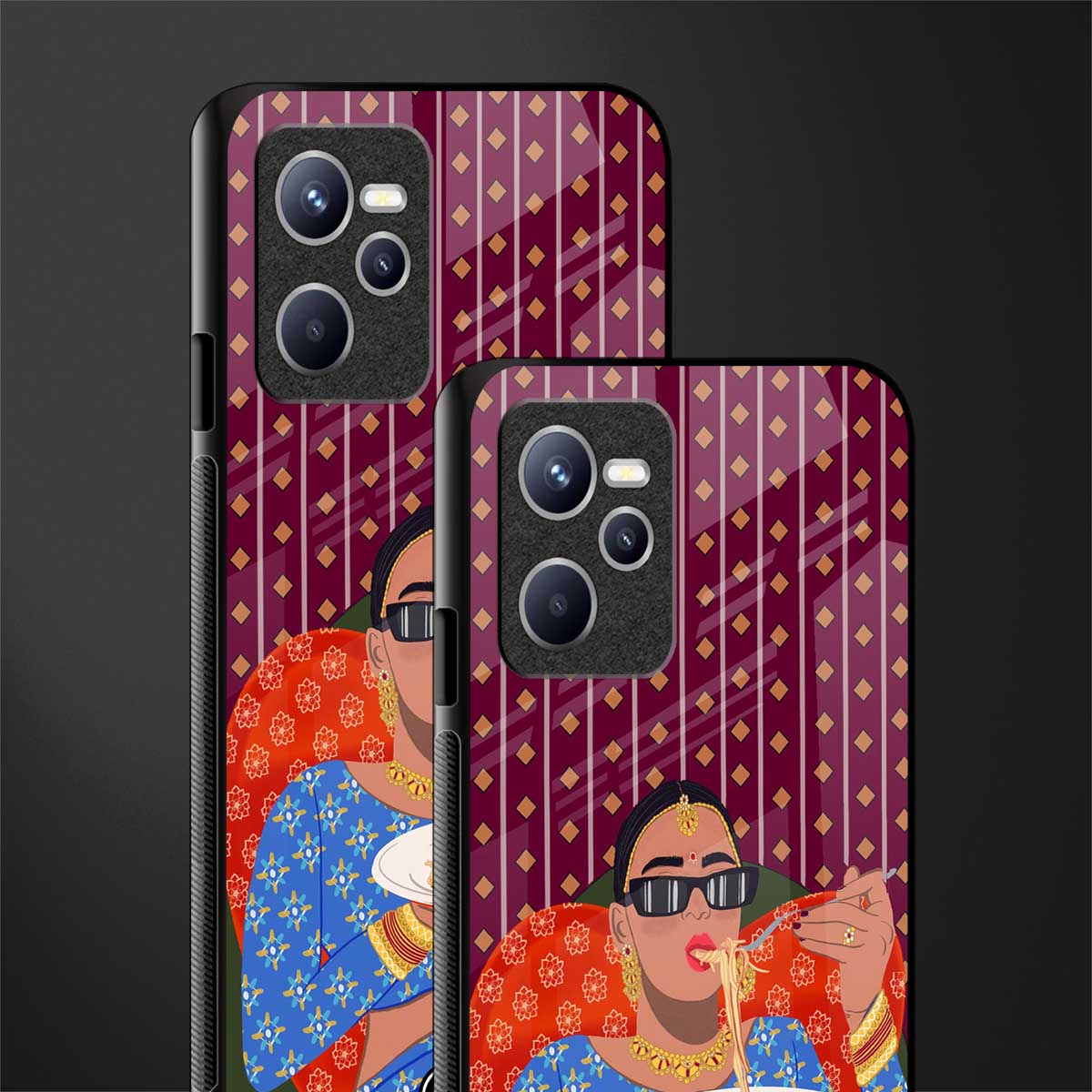 foodie queen glass case for realme c35 image-2