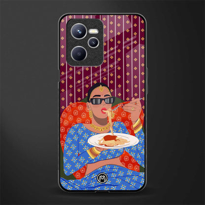 foodie queen glass case for realme c35 image
